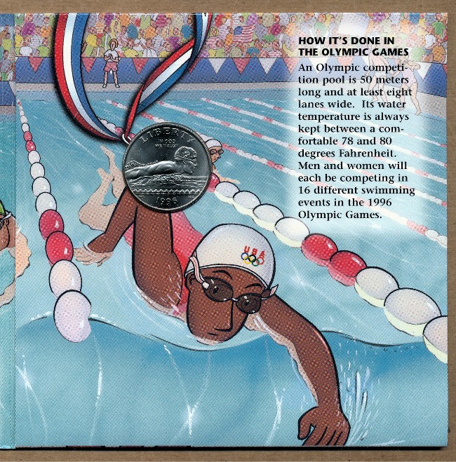 Commems-Collection-Modern:-1996-Atlanta-Olympics-Swimming-Half-Dollar-Young-Collector's-Set