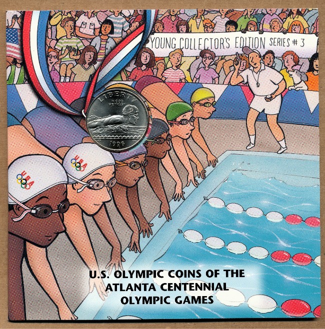 Commems-Collection-Modern:-1996-Atlanta-Olympics-Swimming-Half-Dollar-Young-Collector's-Set