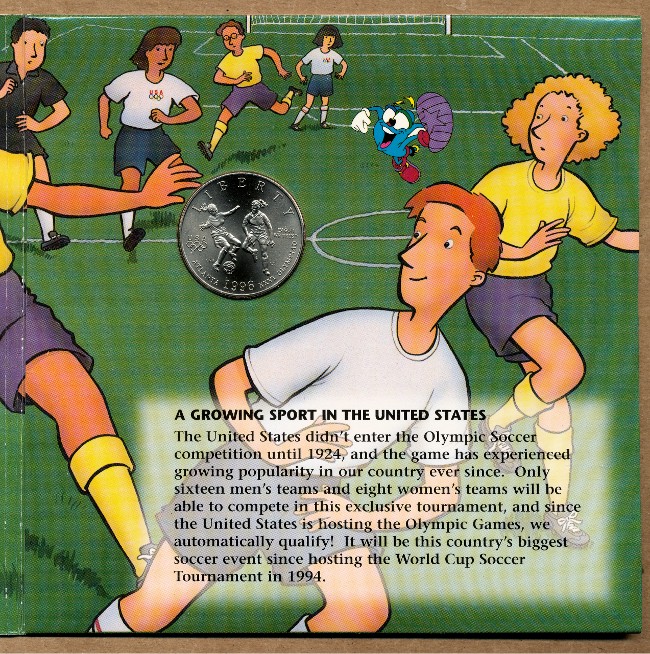 Commems-Collection-Modern:-1996-Atlanta-Olympics-Soccer-Half-Dollar-Young-Collector's-Set