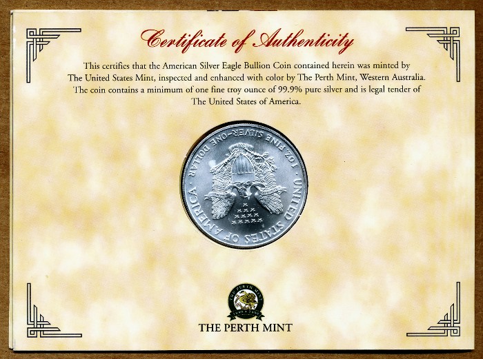 Commems-Collection-Modern:-2000-Silver-Eagle-Enhanced-By-Perth-Mint