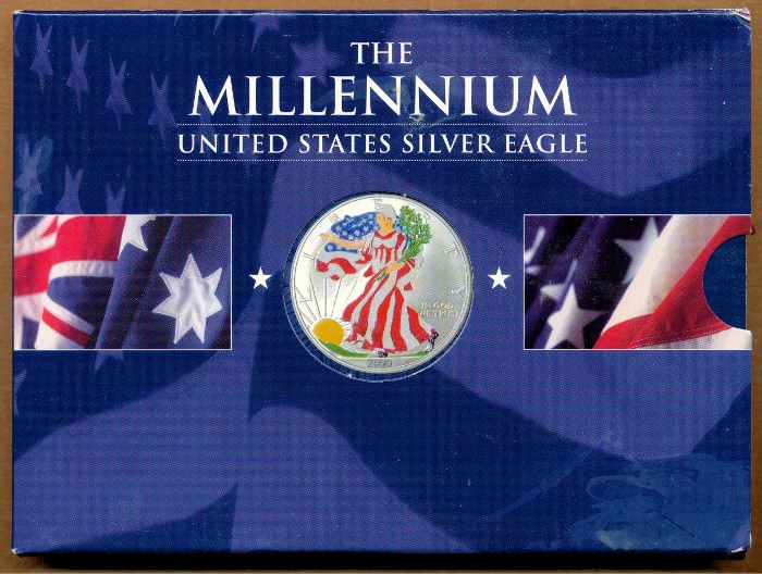 Commems-Collection-Modern:-2000-Silver-Eagle-Enhanced-By-Perth-Mint