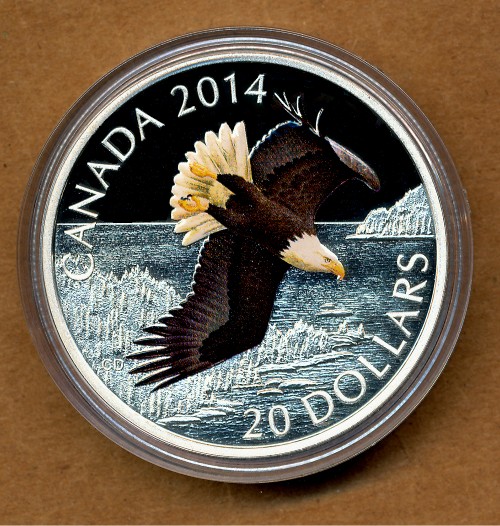Commems-Collection-Canadian:-2014-Soaring-Bald-Eagle-Silver-$20
