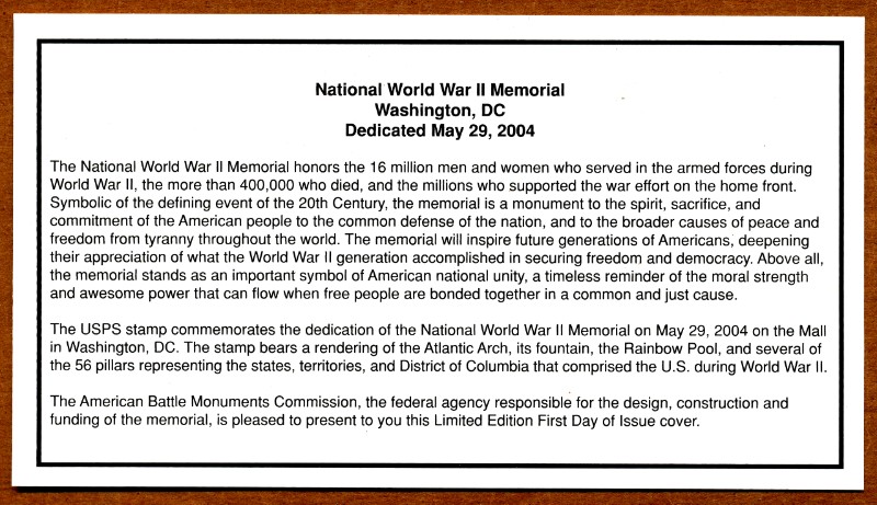 Commems-Collection-Medals:-World-War-II-National-Memorial---Washington,-DC