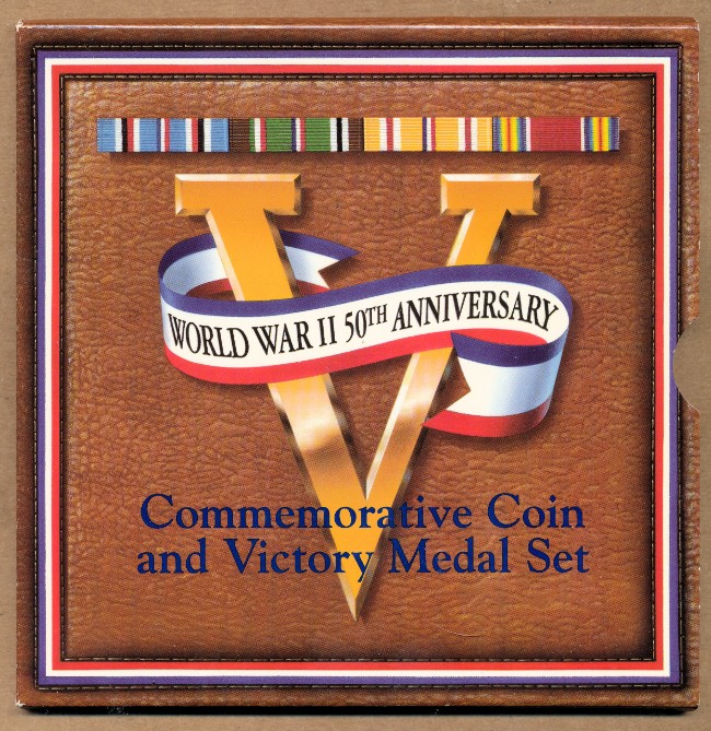 Commems-Collection-Modern:-1993-World-War-II-Coin-And-Victory-Medal-Set