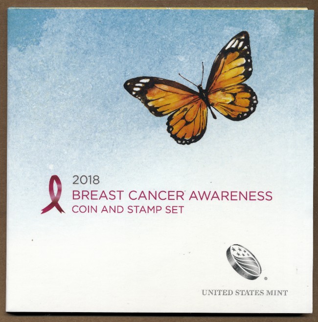 Commems-Collection-Modern:-2018-Breast-Cancer-Awareness-Coin-And-Stamp-Set