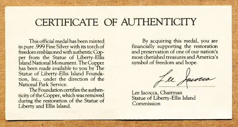 Commems-Collection-Modern:-1986-Statue-Of-Liberty-Ellis-Island-/-Cousin-#1