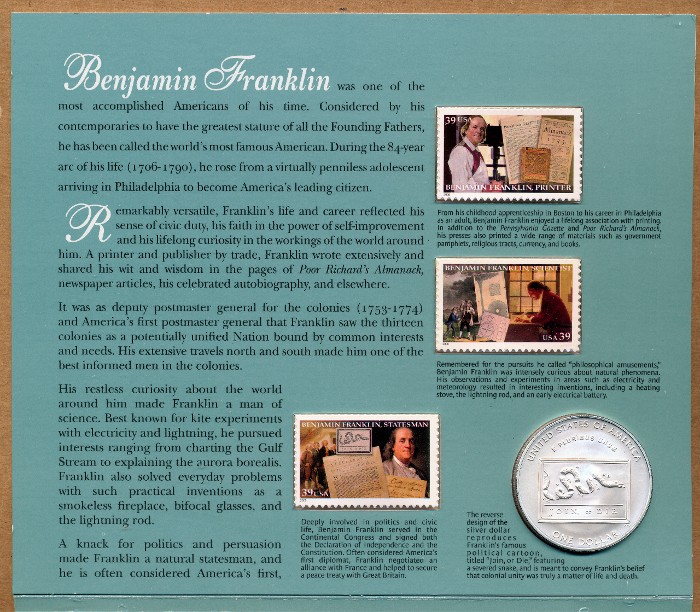 Commems-Collection-Modern:-2006-Benjamin-Franklin-Coin-&-Chronicles-Set