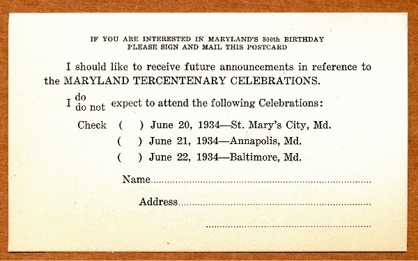 Commems-Collection-Classic:-1934-Maryland-Tercentenary---Promotional-Booklet