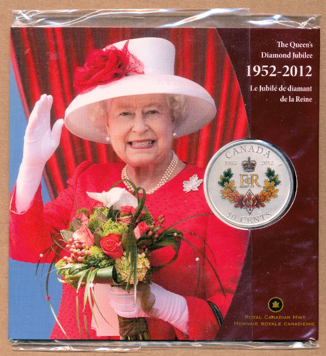 Commems-Collection-Canadian:-2012-Queen-Elizabeth-II-Diamond-Jubilee---50-Cents