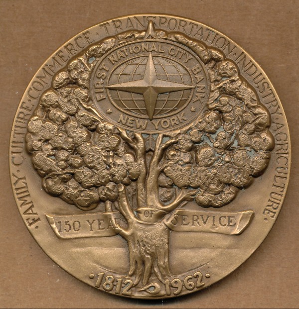 Commems-Collection-Medals:-1962-First-National-City-Bank-150th-Anniversary