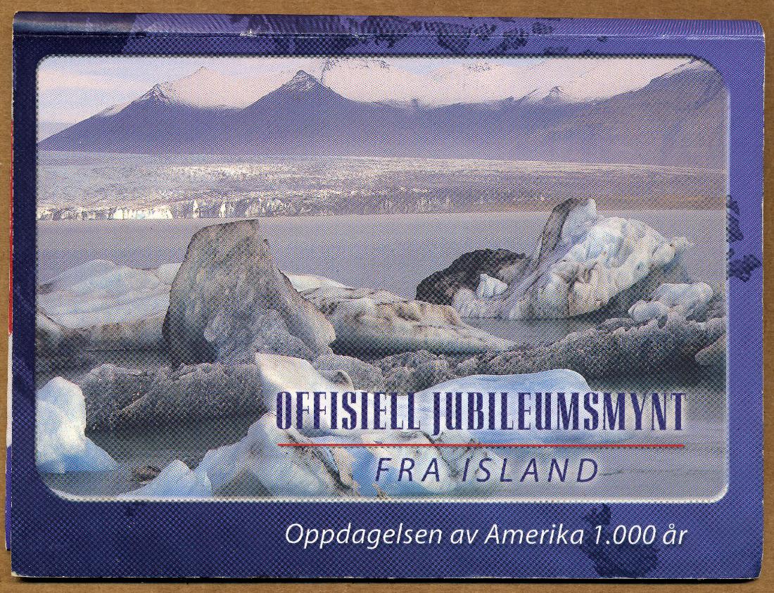 Commems-Collection-Modern:-2000-US---Iceland-Joint-Issue---Iceland-Coin-Folder