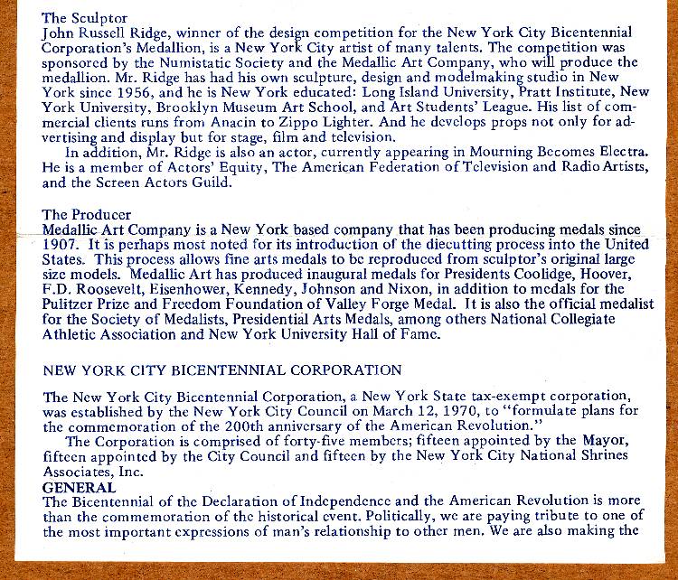 Commems-Collection-Medals:-1976-New-York-City-Bicentennial