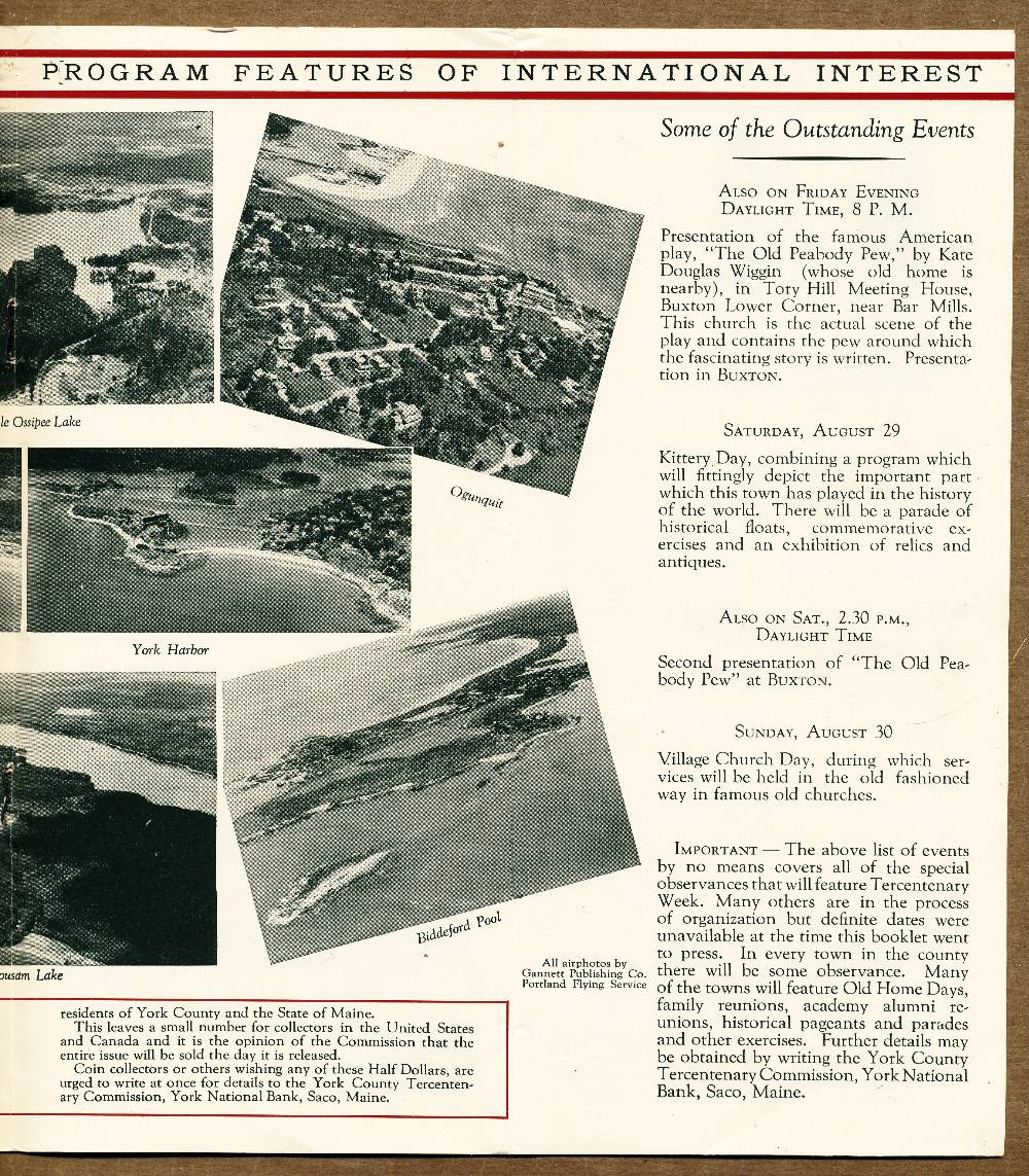 Commems-Collection-Classic:-1936-York-County,-Maine-Tercentenary---Promotional-Brochure