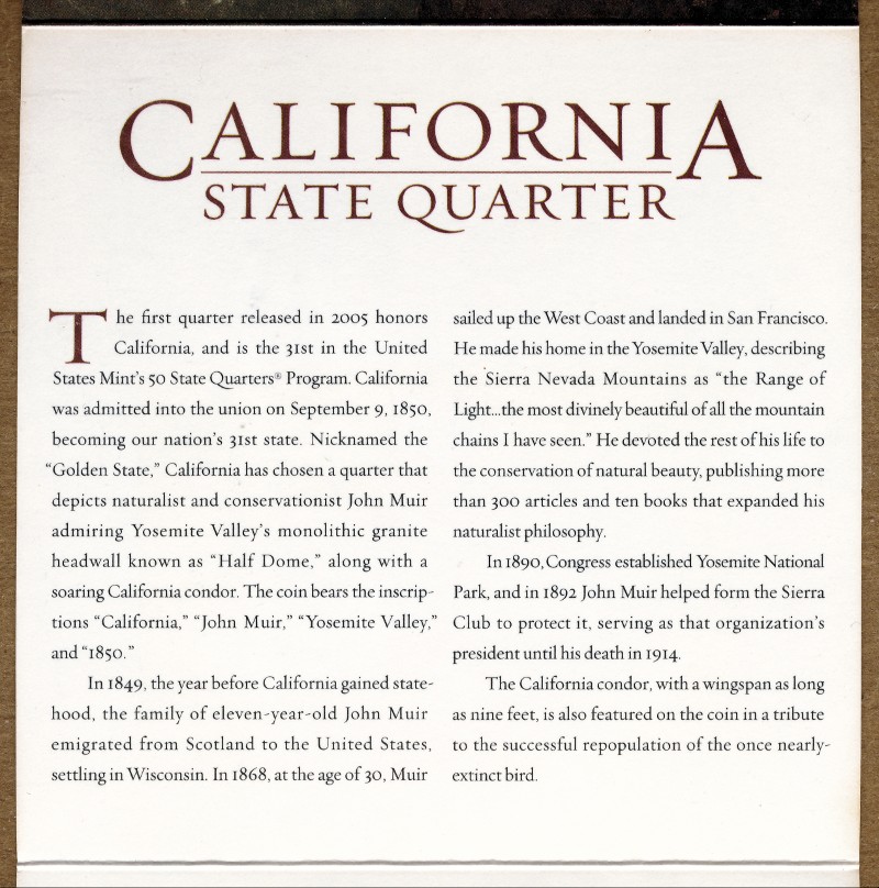 Commems-Collection-Modern:-2005-California-Statehood-Quarter---Yosemite-Set
