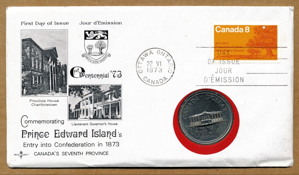Commems-Collection-Canadian:-1973-Prince-Edward-Island-Centennial---Nickel-Dollar-Commemorative