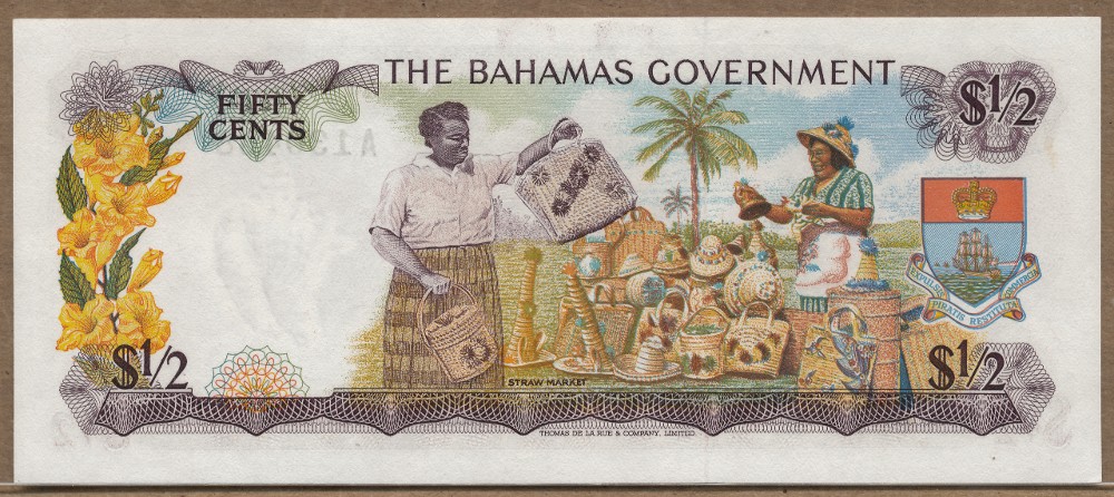 Commems-Collection-Currency:-Bahamas-50-Cents-Notes