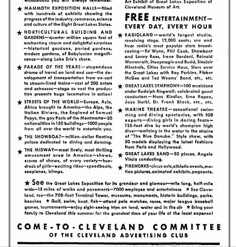 Commems-Collection-Classic:-1936-Cleveland-Centennial-/-Great-Lakes-Exposition---Expo-Ads