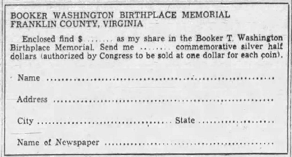 Commems-Collection-Classic:-1946-51-Booker-T.-Washington-Birthplace-Memorial---1948-Promotion