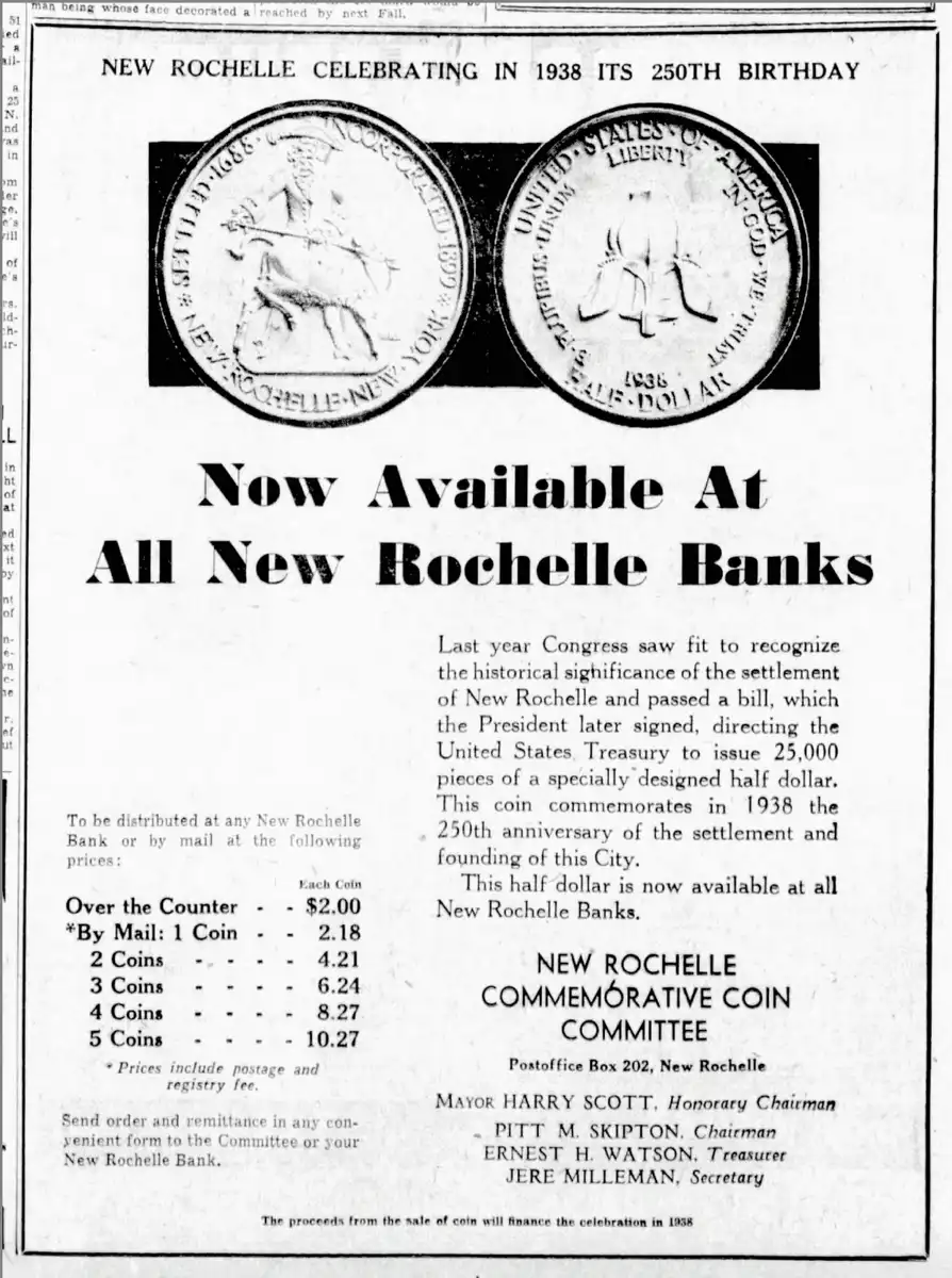 Commems-Collection-Classic:-1938-New-Rochelle,-NY-250th-Anniversary---Advertisements-#2