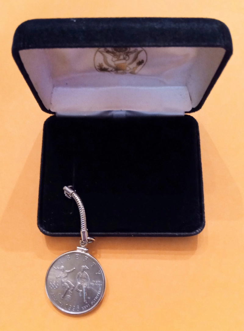 Commems-Collection-Modern:-1996-Atlanta-Olympics-Soccer-Half-Dollar-Key-Chain