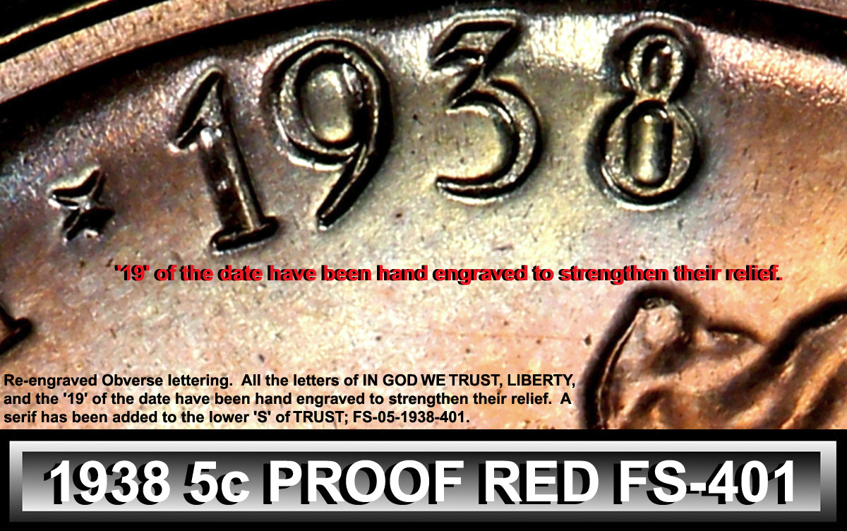 1938-Proof-Nickels-:-Re-Engraved-Dies-Red