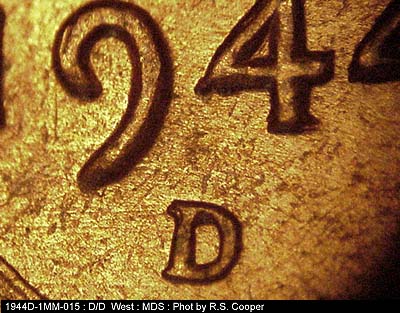 1944-D-BU-Wheat-Cent-D/D-West-&-Spike-Head!