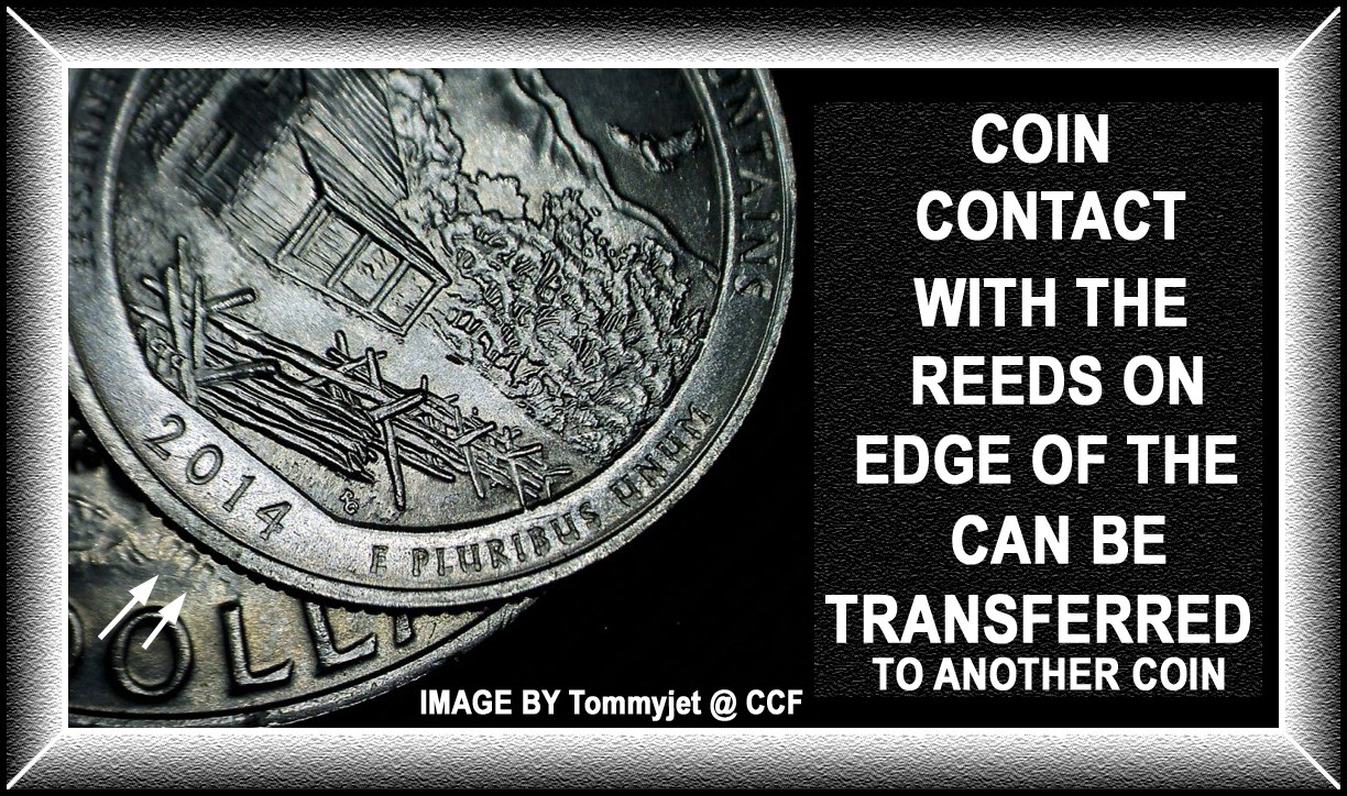 Gouges-In-All-Denominations-Many-Different-Years-In-Shape-Of-The-Letter-