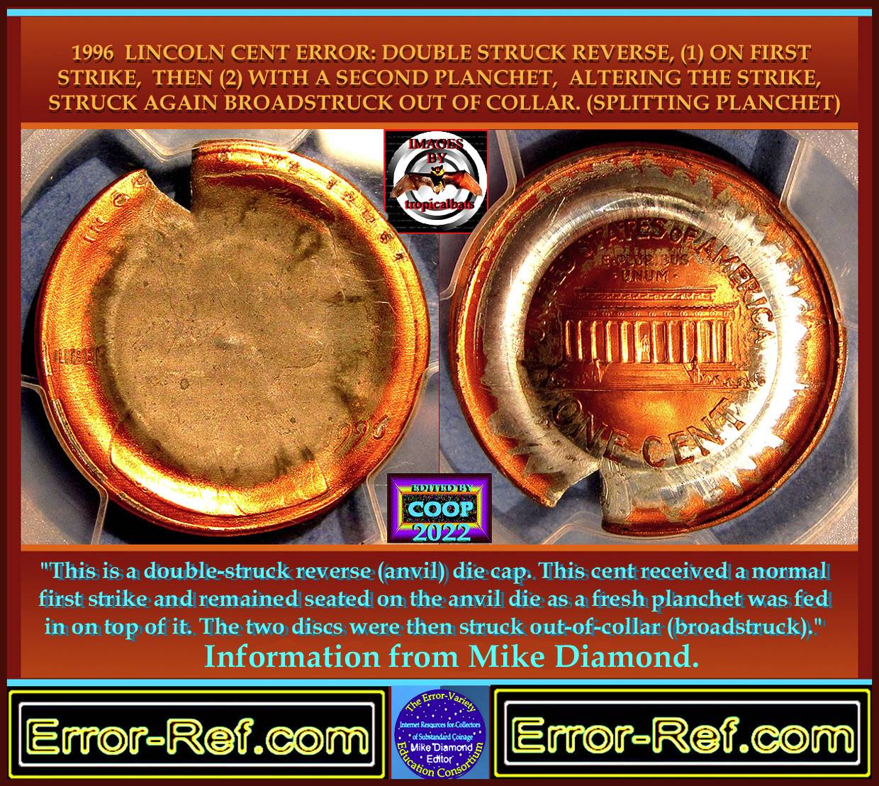 1996-Lincoln-Memorial-Cent-Mint-Error---Double-Struck-Broadstrike