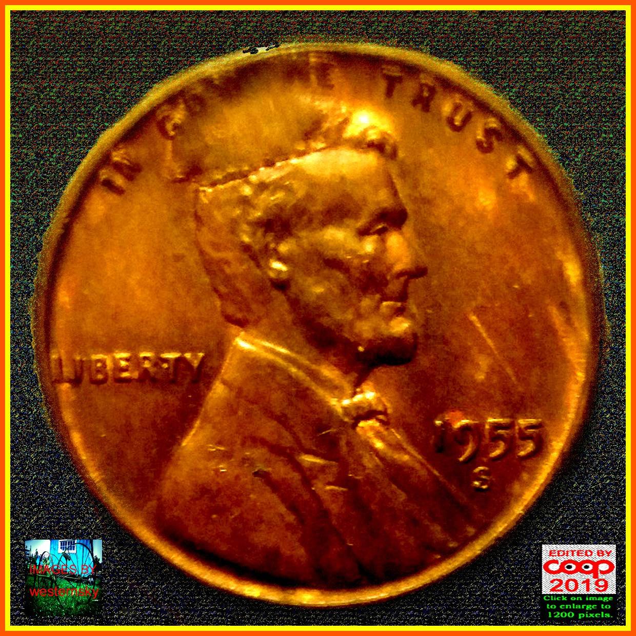 1955-S-Lincoln-Wheat-Cent---Cud,-Interior-Die-Break-And-RIDB---MS