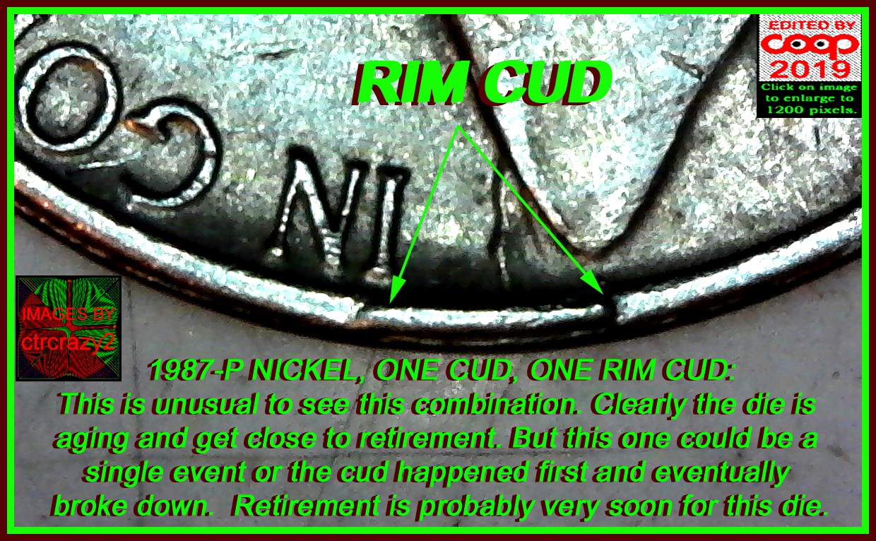 1987-P-Jefferson-Nickel-With-Maybe-Two-Cuds-On-Obverse,-Help-Please