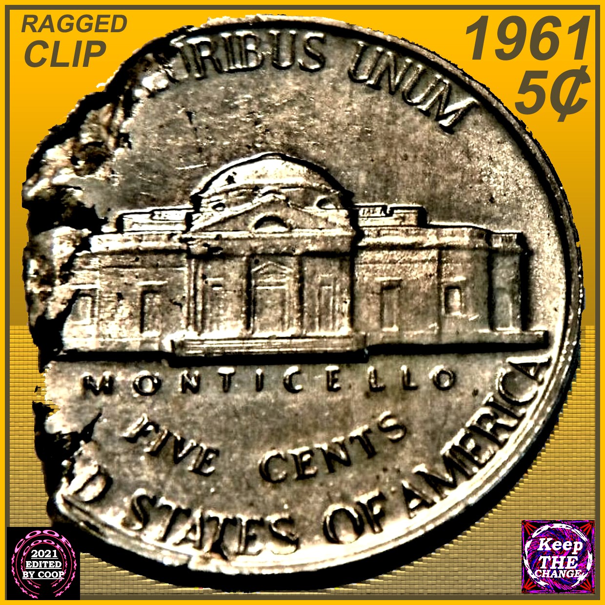 1961-Jefferson-Nickel-Struck-On-A-Defective-Planchet