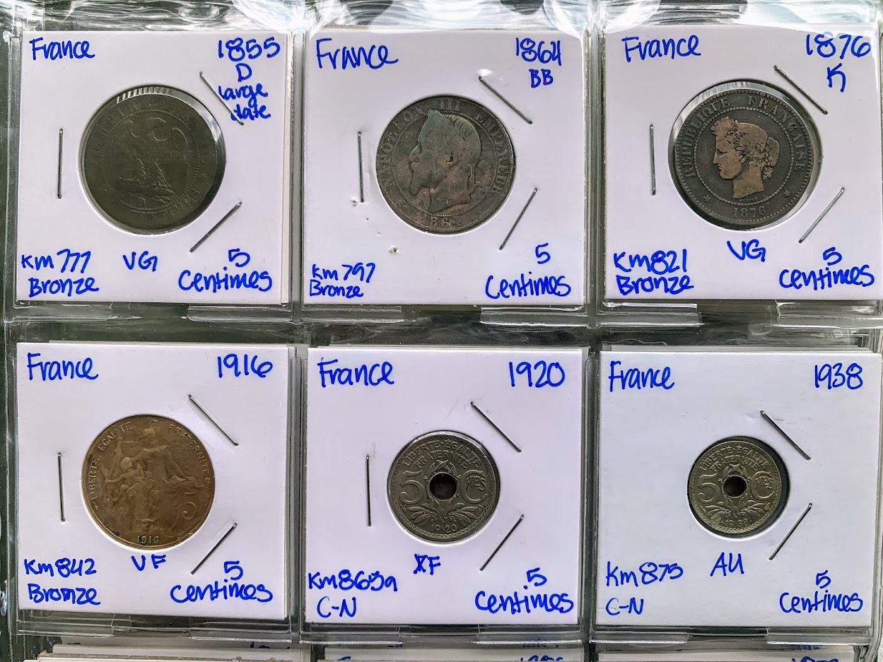 France-Type-Set!-1796-2001-1centime-To-100-Francs