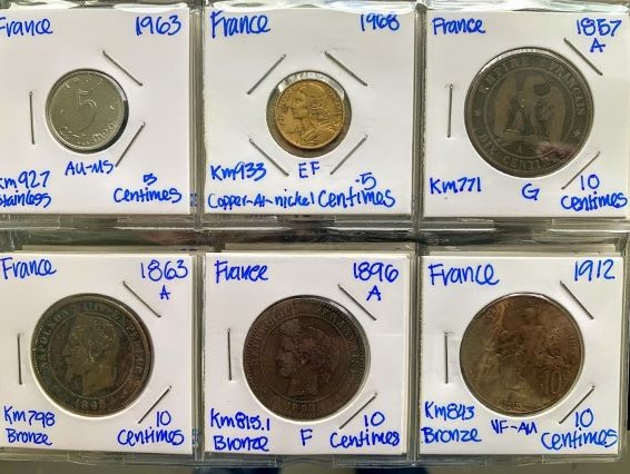 France-Type-Set!-1796-2001-1centime-To-100-Francs