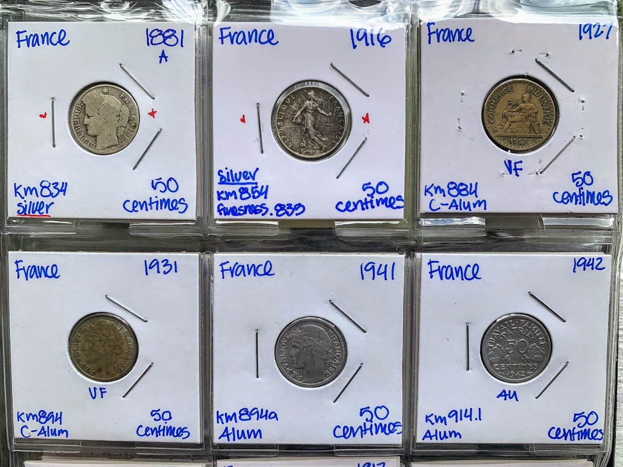 France-Type-Set!-1796-2001-1centime-To-100-Francs