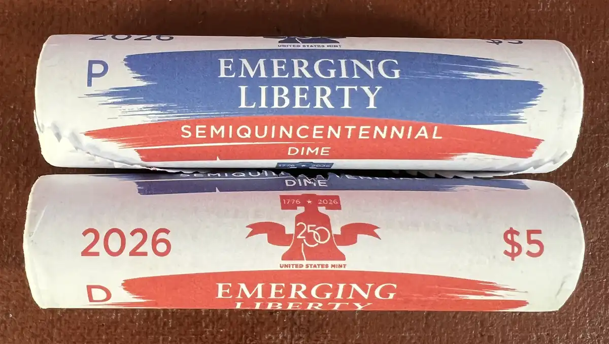 2026-Semiquincentennial-Two-Roll-Sets-&-Bags,-Emerging-Liberty-Dime-Available-On-April-17,-2026