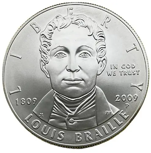 2009---P-Louis-Braille-Commemorative-Dollars---The-Coin
