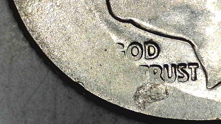 1997-D-Roosevelt-Dime-Squished-With-Blob-On-Cheek-&-Under-