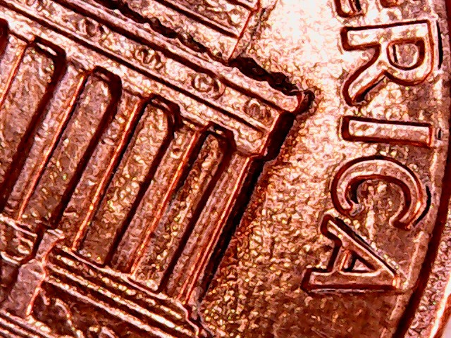 1991-D-Lincoln-Memoral-Penny,-Machine-Doubling-And-Actual-Doubling