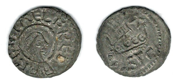Alfred-The-Great-Anglo-Saxon-Penny,-With-Ship-On-Backside