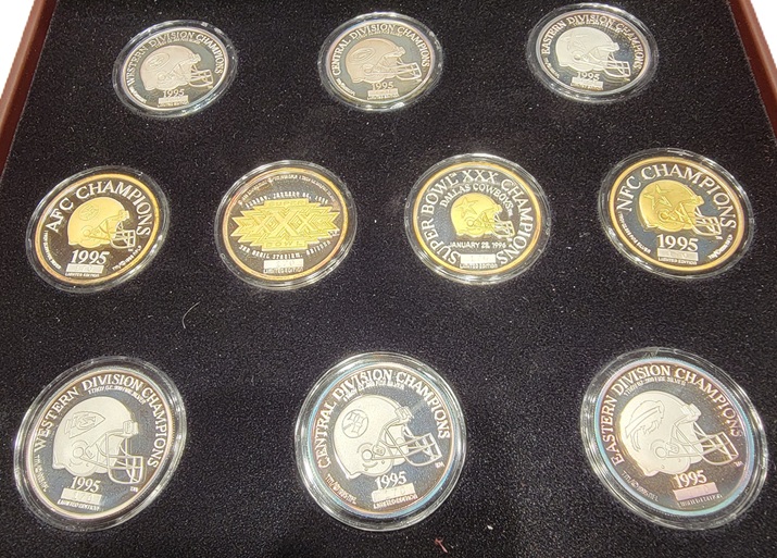 Super-Bowl-Xxx-Commemorative-Silver-Coin-Set-&-Babe-Ruth-.999-Silver-1/2-Troy-Pound-Baseball-Card