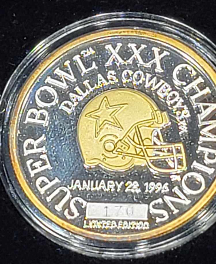 Super-Bowl-Xxx-Commemorative-Silver-Coin-Set-&-Babe-Ruth-.999-Silver-1/2-Troy-Pound-Baseball-Card