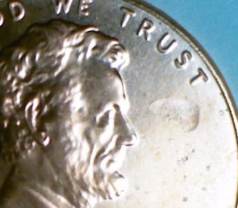 2023-P-Penny-With-A-Recessed-Impression-Next-To-Lincoln's-Head