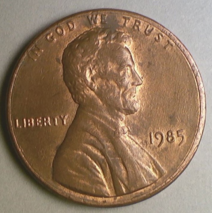 1985-Penny-With-Die-Crack-Bottom-Of-Memorial-Right-Side