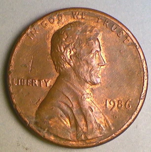 1986-Penny-With-Questionable-Damage-On-Reverse