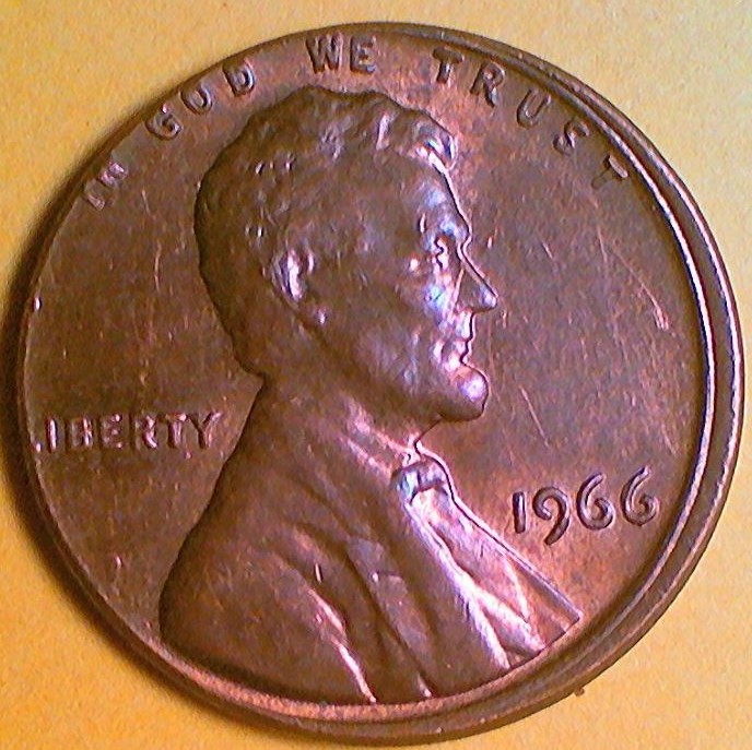 1966-P-Penny-With-Misalignment-On-Obverse-Mad-And-Slight-Misalignment-On-Reverse