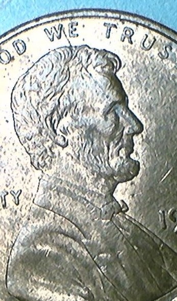 1995-Penny-With-Die-Crack-From-The-Rim-To-The-Nose-On-Obverse
