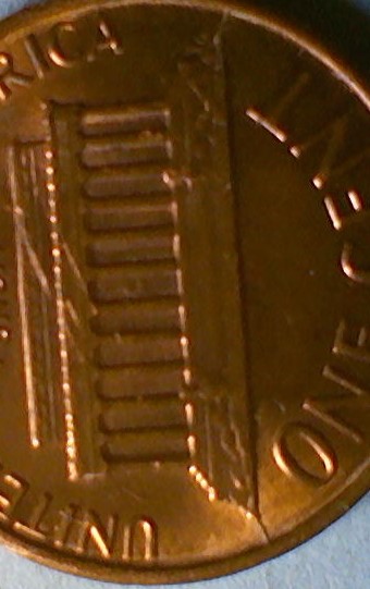 1986-P-Penny-With-Dual-Die-Cracks-On-Reverse