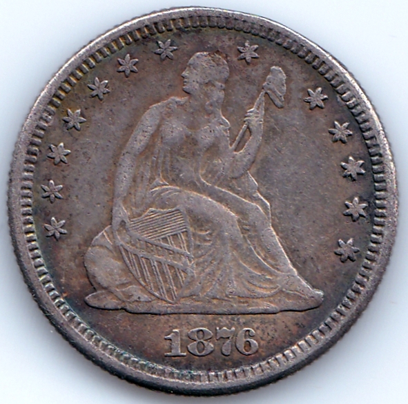 US-1876-Seated-Liberty-25c---Checked-With-PCGS-Photograde---Maybe-VF30?