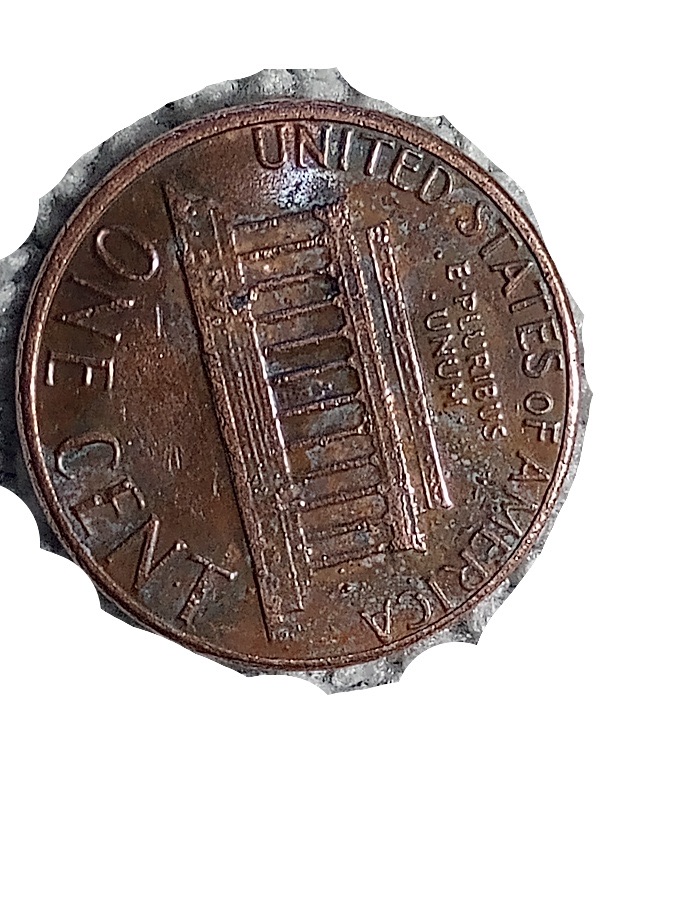 1985-D-Lincoln-Penny--Corrosion-Dome-Formed-Around-The-Mint-Mark-Bumps-On-Lincolns-Face
