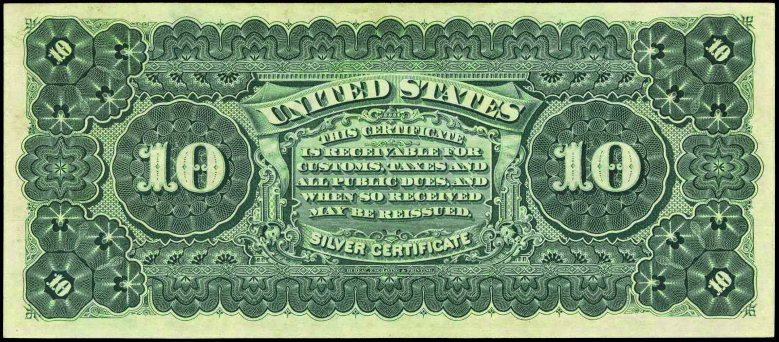 1886-$10-Silver-Certificate-Fr-291-PCGS-Gem-Unc-65PPQ